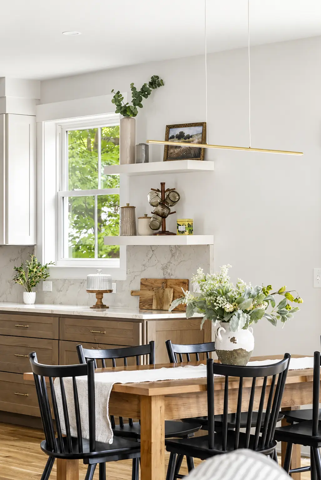 Staged dining space at 98 West Central Street