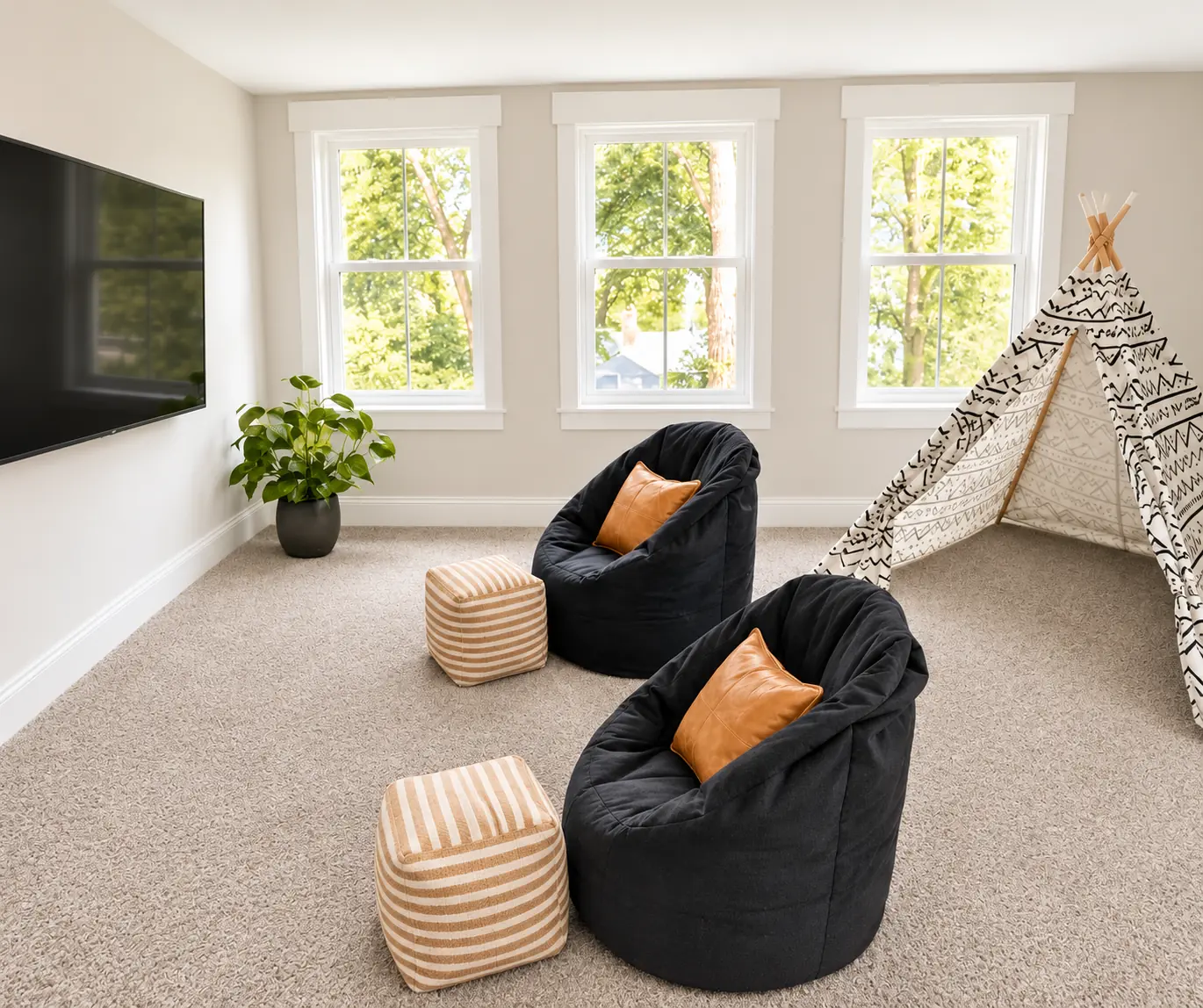 Staged upper-level flex space at 98 West Central Street